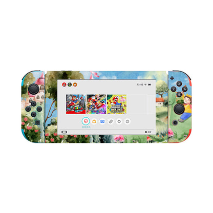 Nintendo Switch Game Console Stickers ｜PVC -Boy, Watercolor, Castle, Dragon, Garden, Prince, Crown, Cape, Wooden Sword, Clouds (Designed by Dunbi)