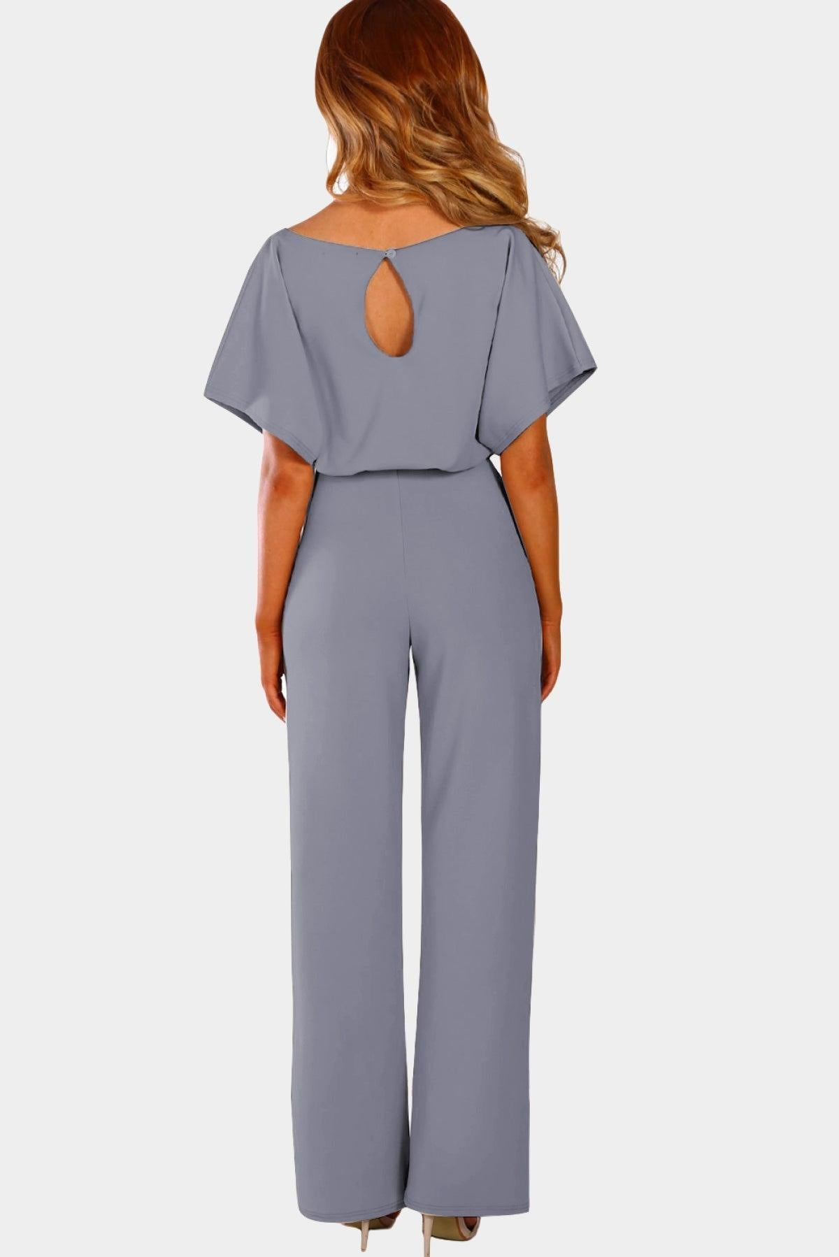 Oh So Glam Belted Wide Leg Jumpsuit Kiwidrop