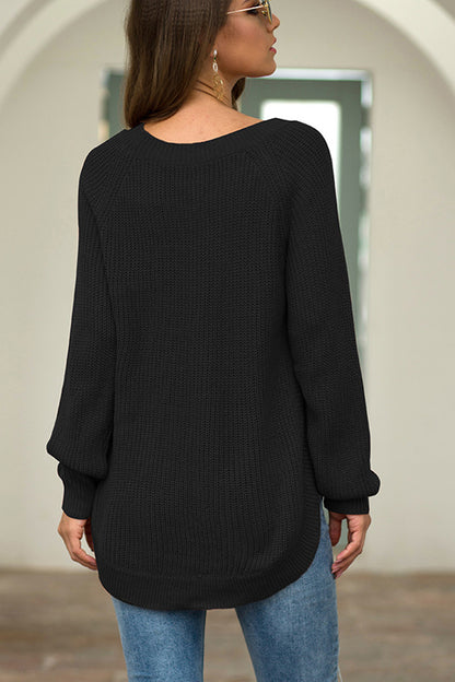 Round Neck Ribbed Knit Top