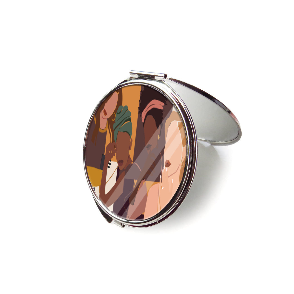 Portable Cosmetic Mirror｜Stainless Steel -Afro Latinas, Latinas, Community, Beauty, Grace, Style, Fashion. Trendsetters (Designed by Dunbi)