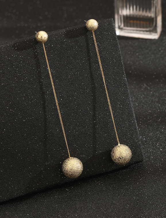 Matte Round Ball Drop Earrings Kiwidrop