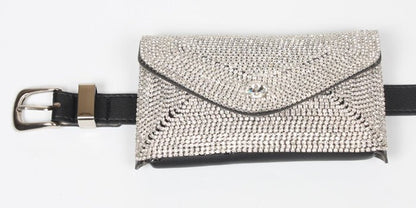 Belt with Rhinestone Pouch - DunbiBeauty, LLC