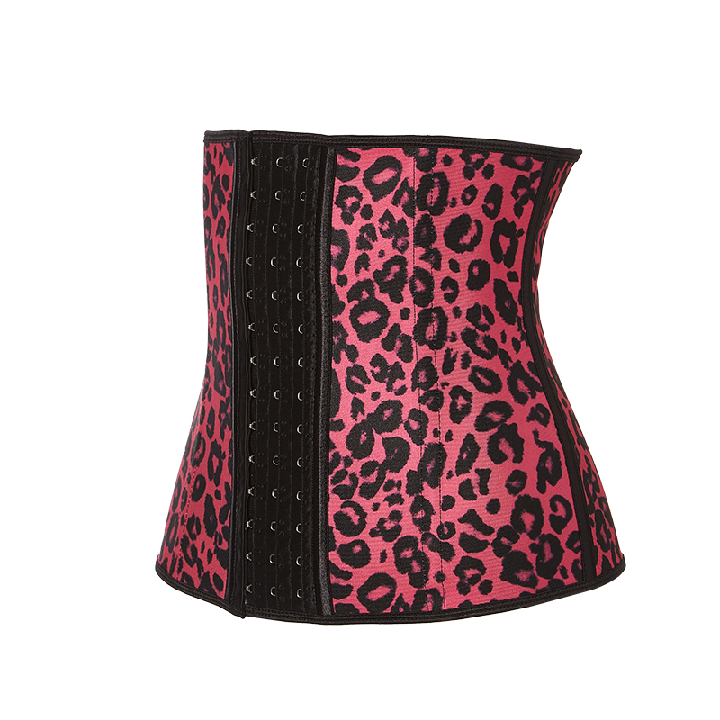 Women's Leopard Print 3-Hook Latex Waist Trainer Kiwidrop