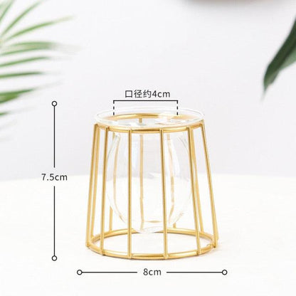 Nordic Simple Golden Glass Vase Zendrop