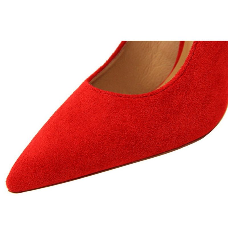 BIGTREE Women's Suede Stilettos with Side Bow - DunbiBeauty, LLC