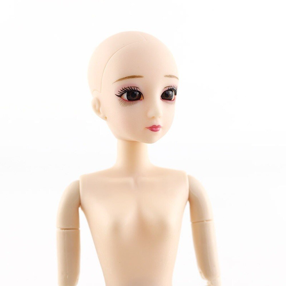 BJD Doll 30cm 20 Movable Jointe Dolls 3D Eyes Bjd Plastic Doll for Girls Toys Long Wig Female Nude Body Fashion Christmas Gift - DunbiBeauty, LLC