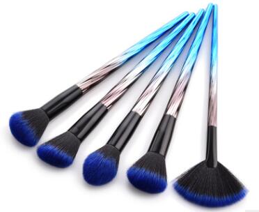 Blue 10 Piece Makeup Brush Set - DunbiBeauty, LLC