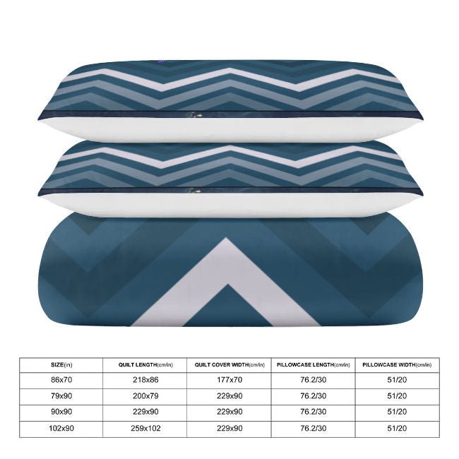 Blue Geometric Galaxy 3-Piece Bedding Set (1 Duvet Cover + 2 Pillowcase) - DunbiBeauty, LLC