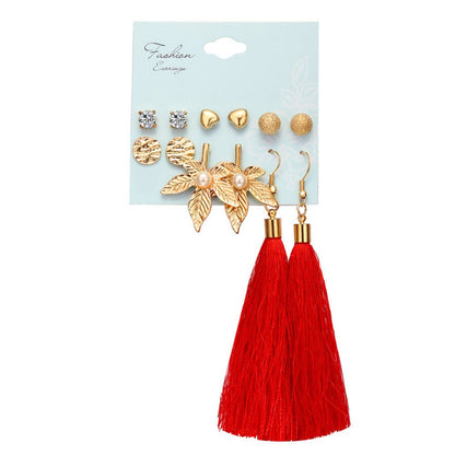 Bohemian Moon Triangle Tassel Earring Sets - DunbiBeauty, LLC