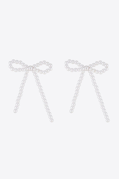 Bow-Shaped Pearl Earrings - DunbiBeauty, LLC