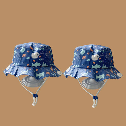 Boy's Ocean Theme Bucket Hat with Strap - DunbiBeauty, LLC