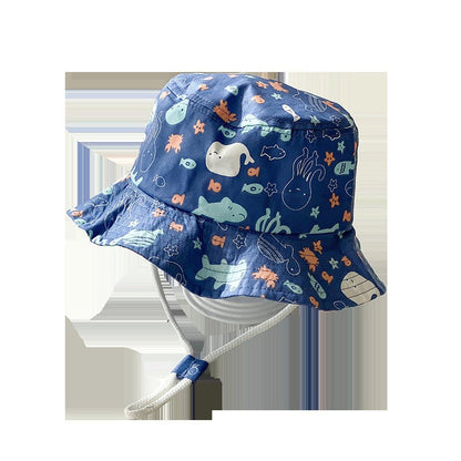 Boy's Ocean Theme Bucket Hat with Strap - DunbiBeauty, LLC