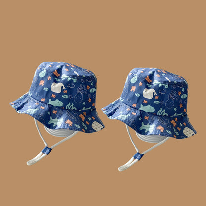 Boy's Ocean Theme Bucket Hat with Strap - DunbiBeauty, LLC