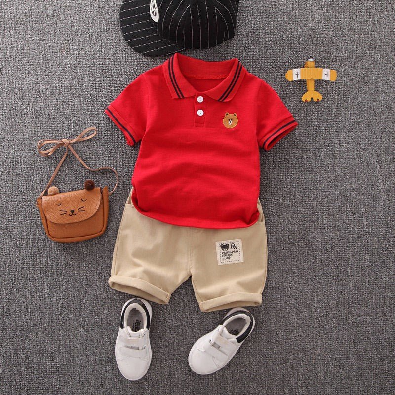 Boy's Short Sleeve Polo Shirt and Pants Set - DunbiBeauty, LLC