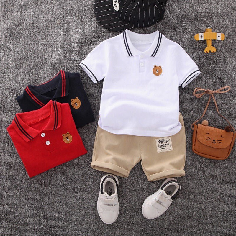 Boy's Short Sleeve Polo Shirt and Pants Set - DunbiBeauty, LLC