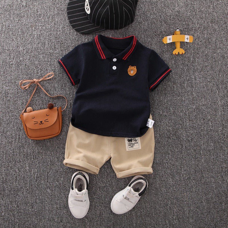 Boy's Short Sleeve Polo Shirt and Pants Set - DunbiBeauty, LLC