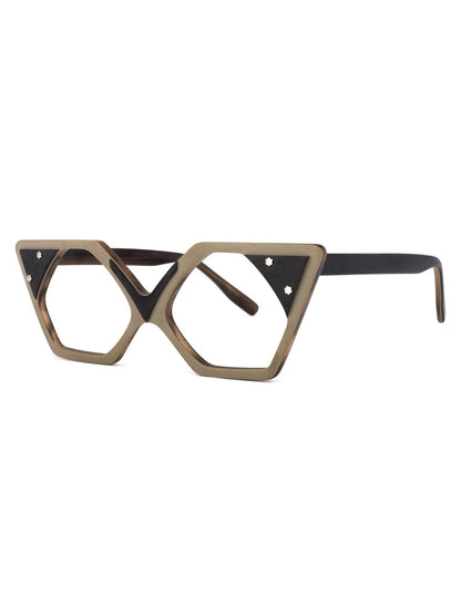 Brown Geometric Acetate Frame - DunbiBeauty, LLC