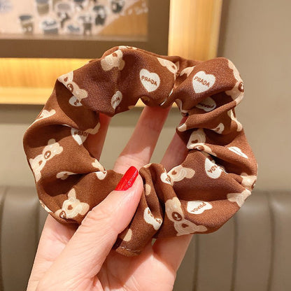 Brown Theme Print Hair Scrunchies - DunbiBeauty, LLC