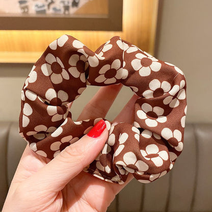 Brown Theme Print Hair Scrunchies - DunbiBeauty, LLC