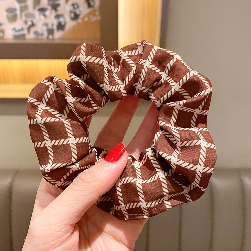 Brown Theme Print Hair Scrunchies - DunbiBeauty, LLC