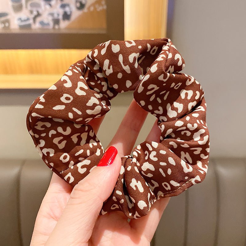 Brown Theme Print Hair Scrunchies - DunbiBeauty, LLC