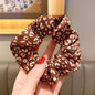 Brown Theme Print Hair Scrunchies - DunbiBeauty, LLC