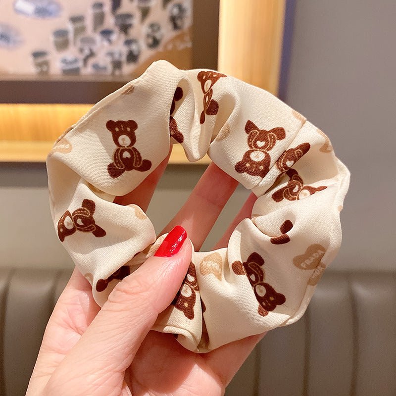 Brown Theme Print Hair Scrunchies - DunbiBeauty, LLC