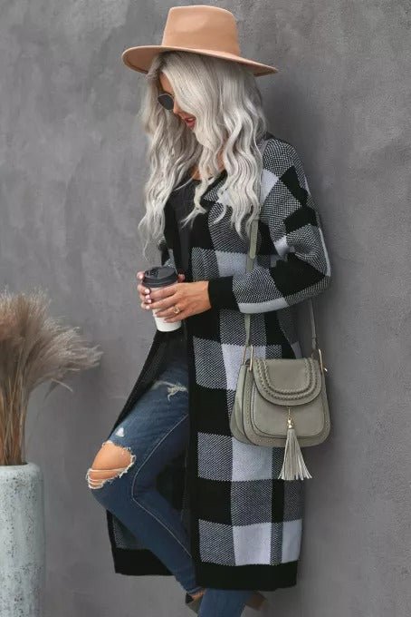 Buffalo Plaid Duster Cardigan - DunbiBeauty, LLC