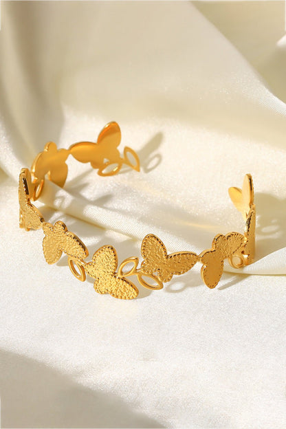 Butterfly-Shape Open Bracelet - DunbiBeauty, LLC