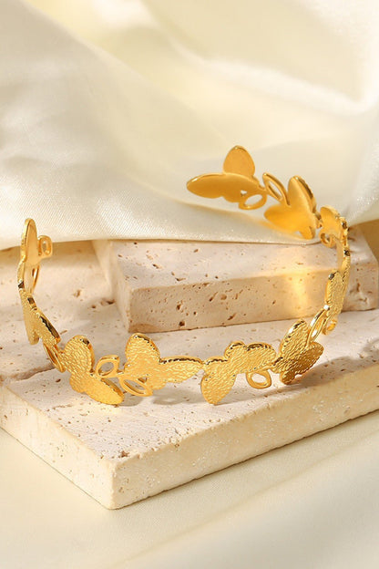 Butterfly-Shape Open Bracelet - DunbiBeauty, LLC