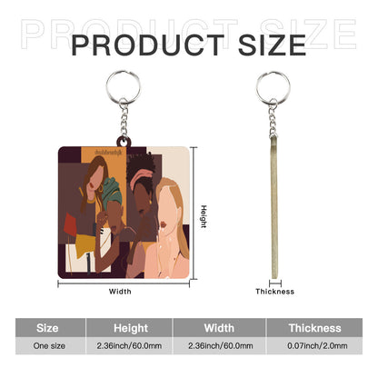 Wooden square keychain (double-sided design) | MDF - DUNBIBEAUTYLLC (6650 × 3759 px) (14) Afro Latinas, Latinas, Community, Beauty, Grace, Style, Fashion. Trendsetters (Designed by Dunbi)