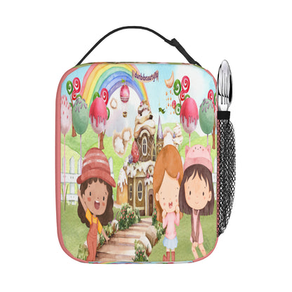 School Bag, Portable Lunch Bag, Pen Pouch | Oxford Cloth - Watercolor, Candy, Pastel, Lollypops, Chocolate, Treats, Dessert, Girls, Friends, Rainbow, Candy Shop, Hot Air Balloon, Cake Pops, Chocolate Clouds (Designed by Dunbi)