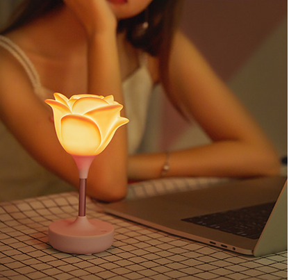 Touch Rose Usb Night Light Creative Bedroom Silicone