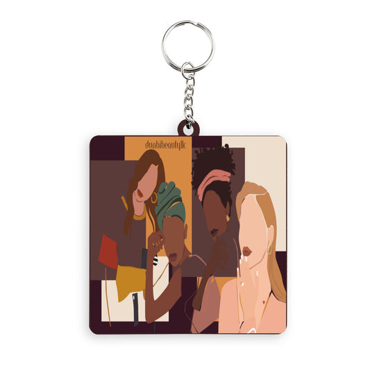 Wooden square keychain (double-sided design) | MDF - DUNBIBEAUTYLLC (6650 × 3759 px) (14) Afro Latinas, Latinas, Community, Beauty, Grace, Style, Fashion. Trendsetters (Designed by Dunbi)