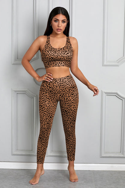 Printed Sports Bra and Leggings Set Trendsi