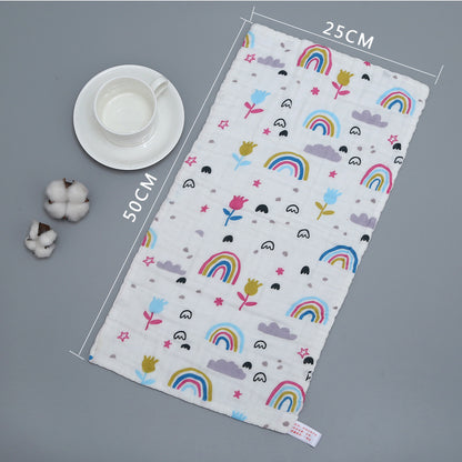 Muslin Cotton Baby 6 Layer Towel Handkerchief Colorful Kid Wipe Cloth born Baby Face Towel Bibs Feeding Bath Towelf for Kids Larnt