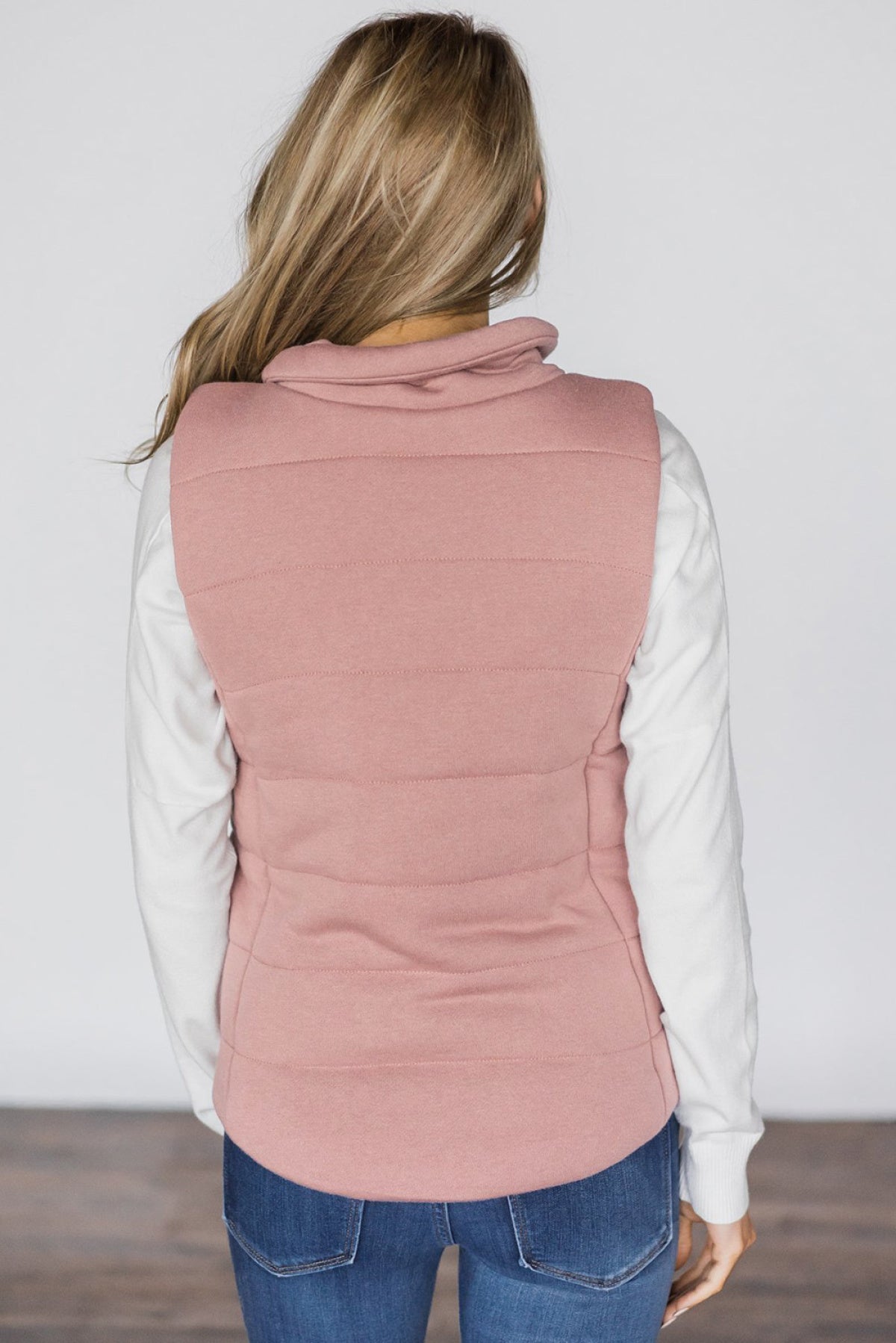 Quilted Mock Neck Vest Kiwidrop