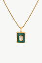 Square Pendant Twisted Chain Necklace Trendsi