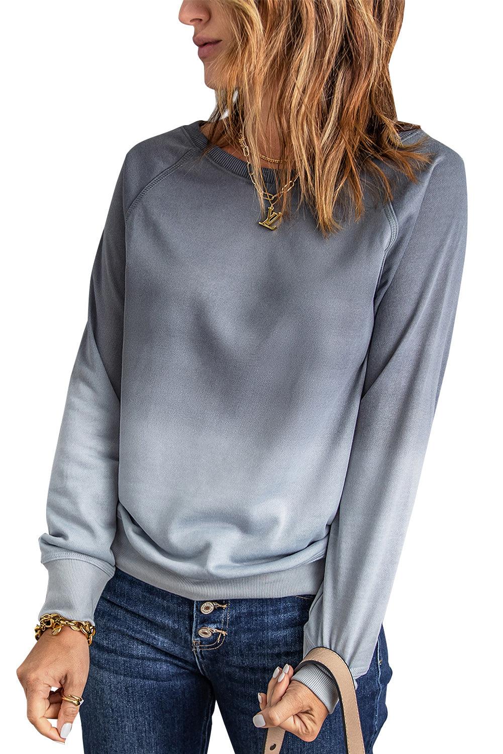 Ombre Crewneck Long Sleeve Sweatshirt Kiwidrop