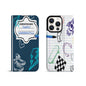 Phone14 Flip Phone Case (Triple Camera)｜ PU - Back to School, Composition Notebook Style, Doodles, Scribbles, Writing, Boy, Blue (Designed by Dunbi)