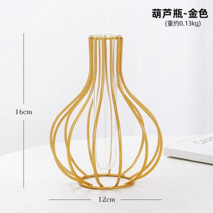 Nordic Simple Golden Glass Vase Zendrop