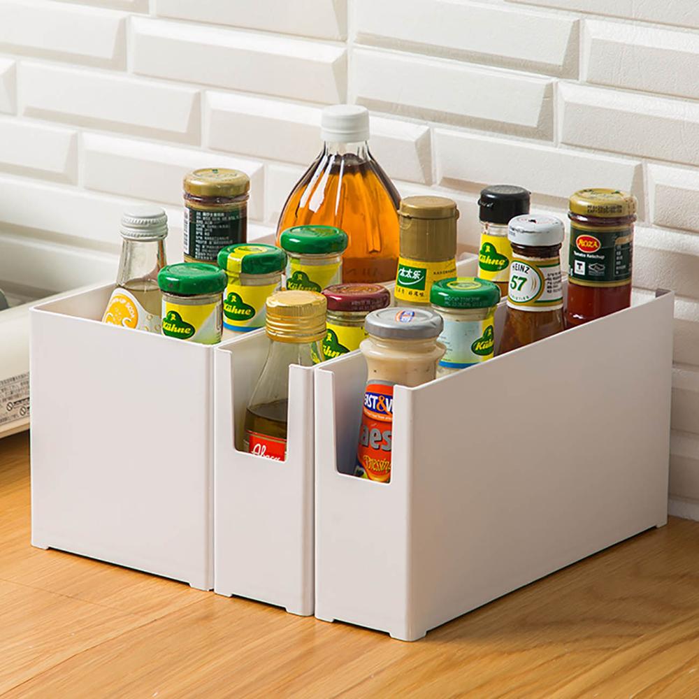 Cabinet Storage Box Kitchen Tableware Container Box Plastic Spice Cookware Snacks Cosmetics Makeup Organizer Rack Office Book Files Finishing Box - DunbiBeauty, LLC