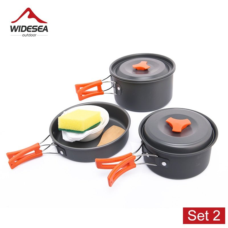 Camping Tableware Outdoor Cookware Set Pots Tourist Dishes Bowler Kitchen Equipment Gear Utensils Hiking Picnic Travel - DunbiBeauty, LLC