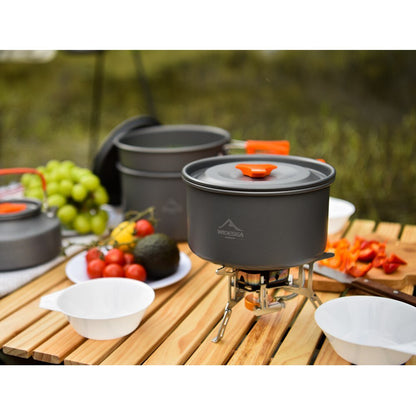 Camping Tableware Outdoor Cookware Set Pots Tourist Dishes Bowler Kitchen Equipment Gear Utensils Hiking Picnic Travel - DunbiBeauty, LLC