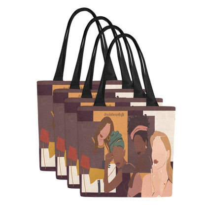 Canvas Tote Bag (Model1657) (Set of 4) Afro Latinas, Latinas, Community, Beauty, Grace, Style, Fashion. Trendsetters (Designed by Dunbi) - DunbiBeauty, LLC