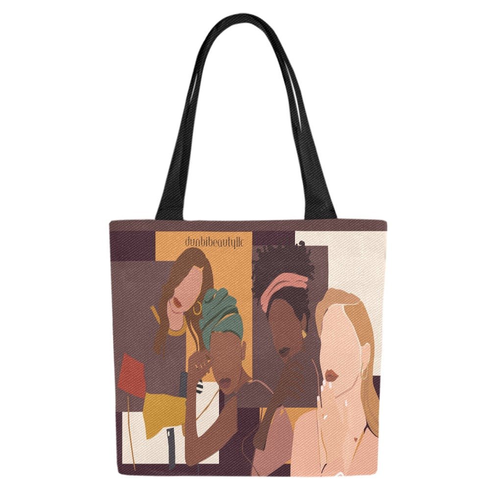 Canvas Tote Bag (Model1657) (Set of 4) Afro Latinas, Latinas, Community, Beauty, Grace, Style, Fashion. Trendsetters (Designed by Dunbi) - DunbiBeauty, LLC