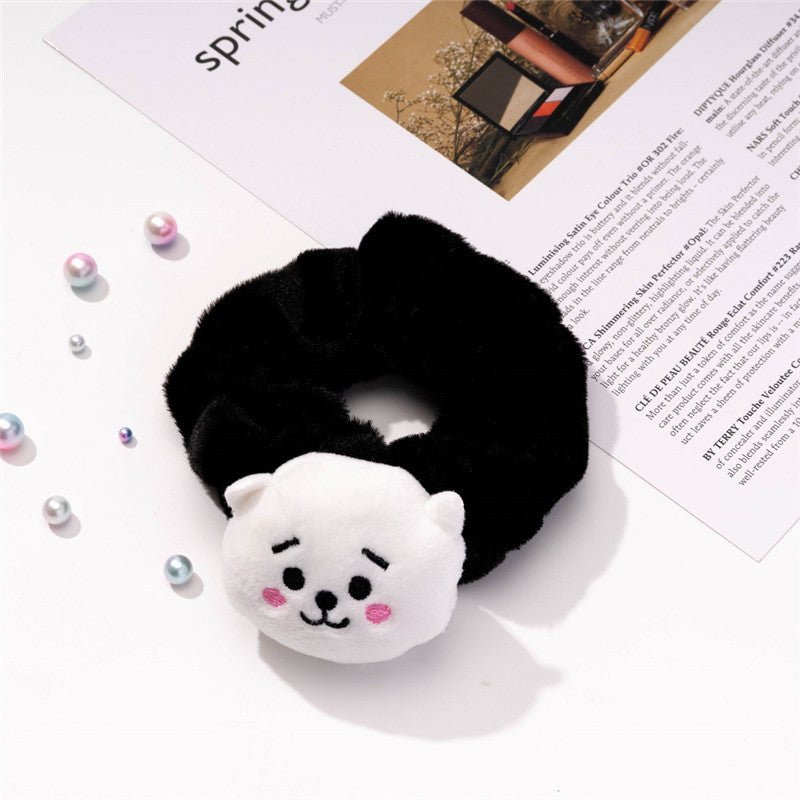 Cartoon plush hair ring three-dimensional doll large ring female cute hair ring head rope rubber band hair accessories - DunbiBeauty, LLC