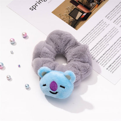 Cartoon plush hair ring three-dimensional doll large ring female cute hair ring head rope rubber band hair accessories - DunbiBeauty, LLC