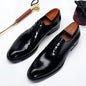 Carved Business Handmade Leather Men's Large Size Shoes - DunbiBeauty, LLC