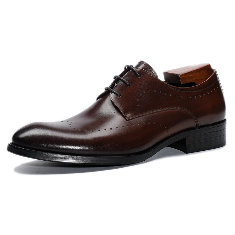 Carved Business Handmade Leather Men's Large Size Shoes - DunbiBeauty, LLC